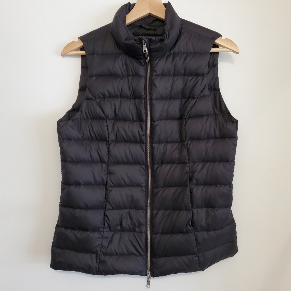 Lord And Taylor Small Down Puffer Vest Black Lightweight Breathable Activewear